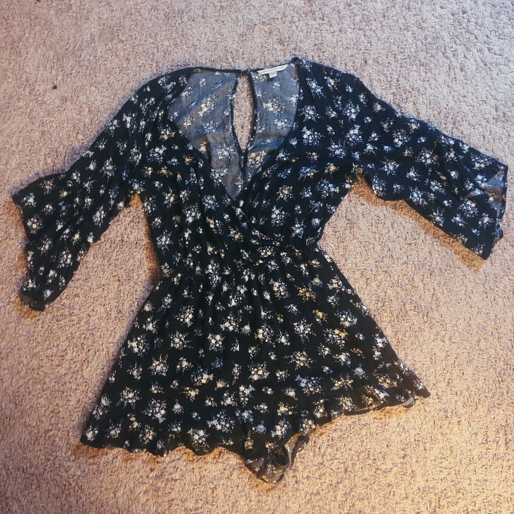 Navy Floral Romper